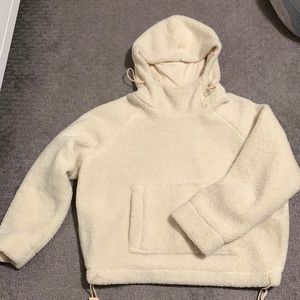 VINCE Sherpa hoodie in cream